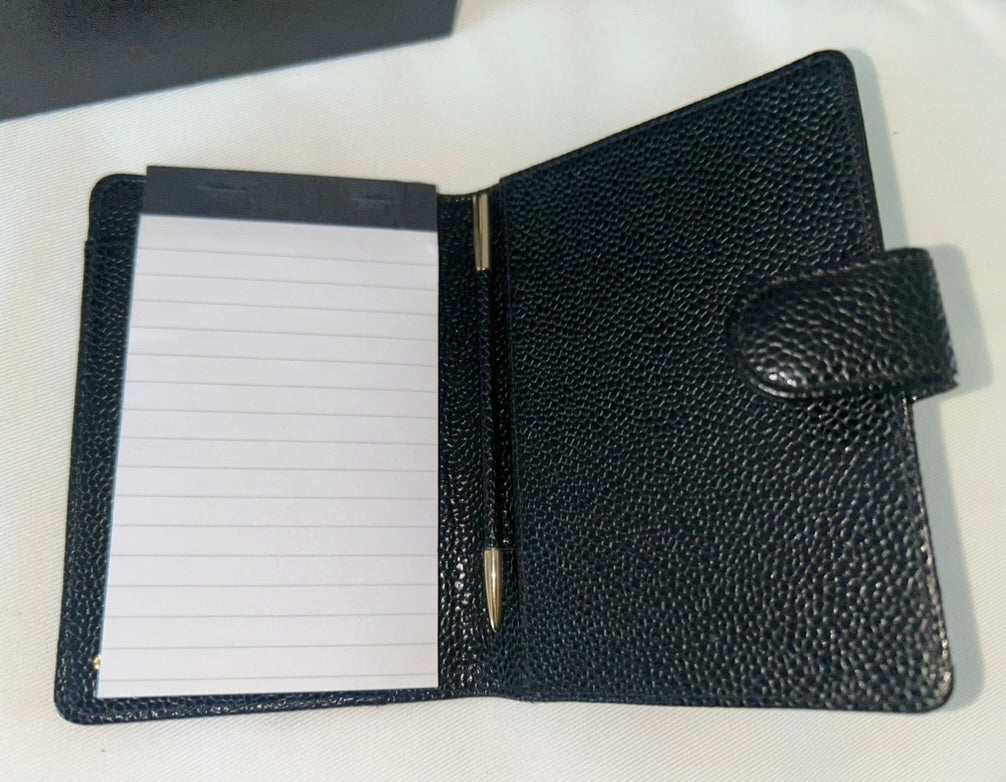 CHANEL Timeless CC Caviar Leather Note Pad Organizer Case Black