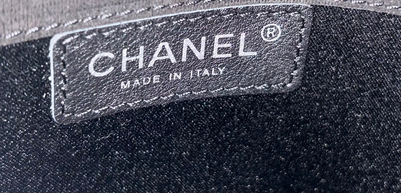 CHANEL Quilted Iridescent Suede Leather East West Shoulder Bag WOC Black