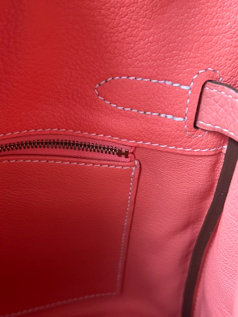 HERMÈS Birkin 30 Crevette Pink Clemence Leather Gold Hardware