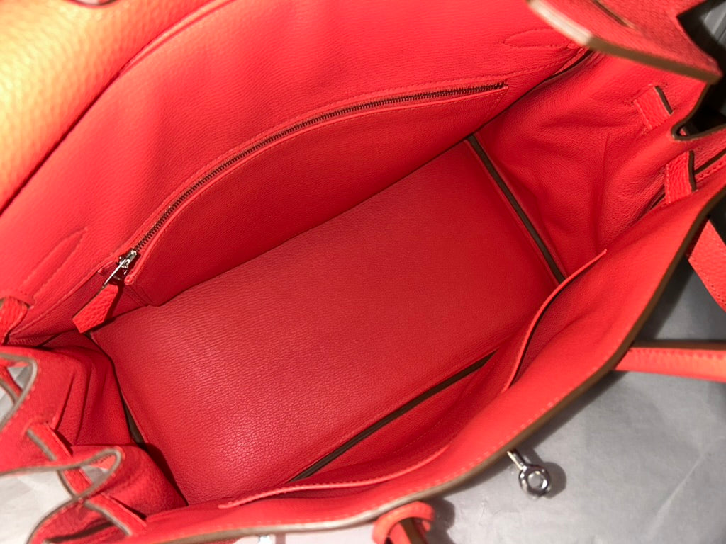 HERMÈS Birkin 35 Rose Jaipur Togo Leather Palladium Hardware Handbag