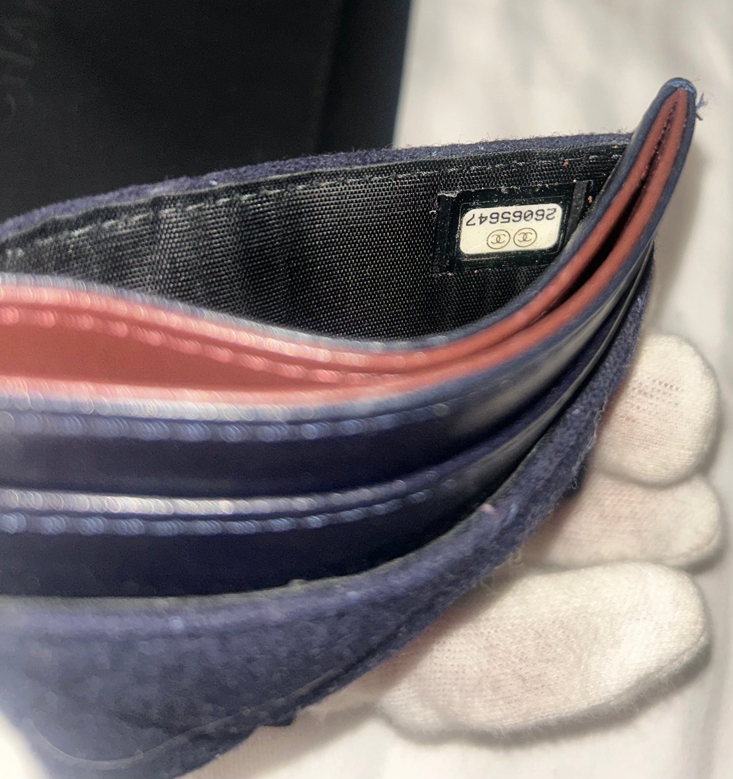 CHANEL 18A Nautical Charming Long Zip Wallet & Card Holder Set in Navy *RARE*