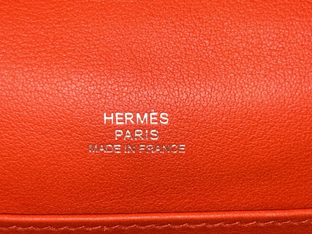 HERMÈS Kelly Pochette Capucine Swift Leather Palladium Hardware