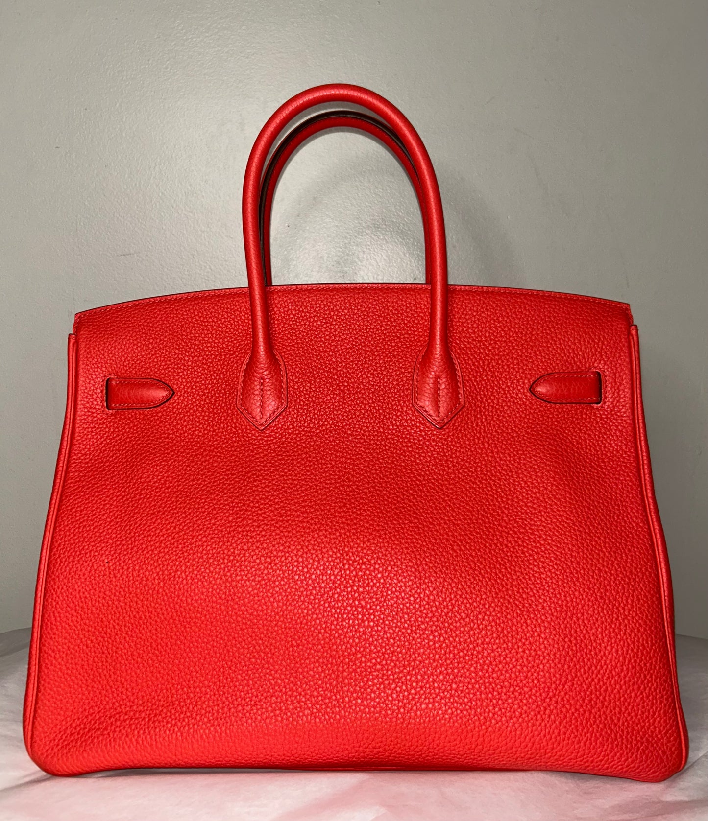 HERMÈS Birkin 35 Rose Jaipur Togo Leather Palladium Hardware Handbag