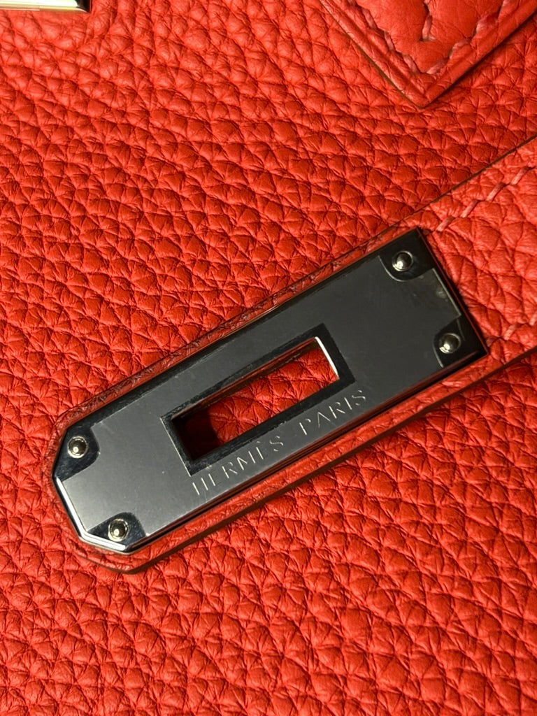 HERMÈS Birkin 35 Rose Jaipur Togo Leather Palladium Hardware Handbag