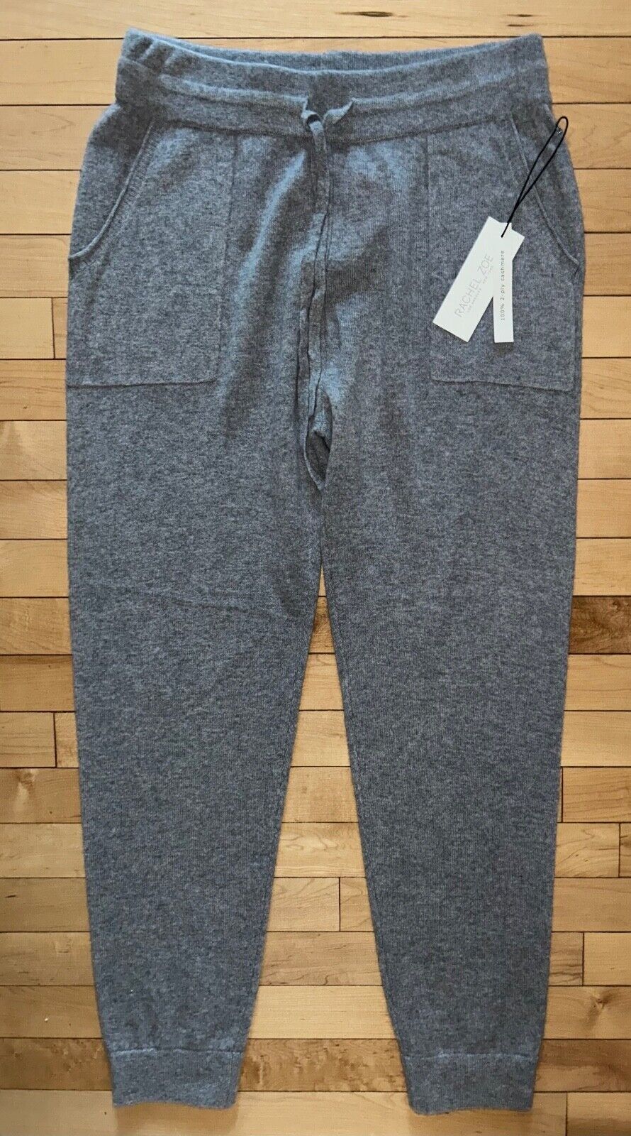 NEW ! NWT RACHEL ZOE 100% 2-Ply Cashmere Jogger Pants Heather Gray Size L