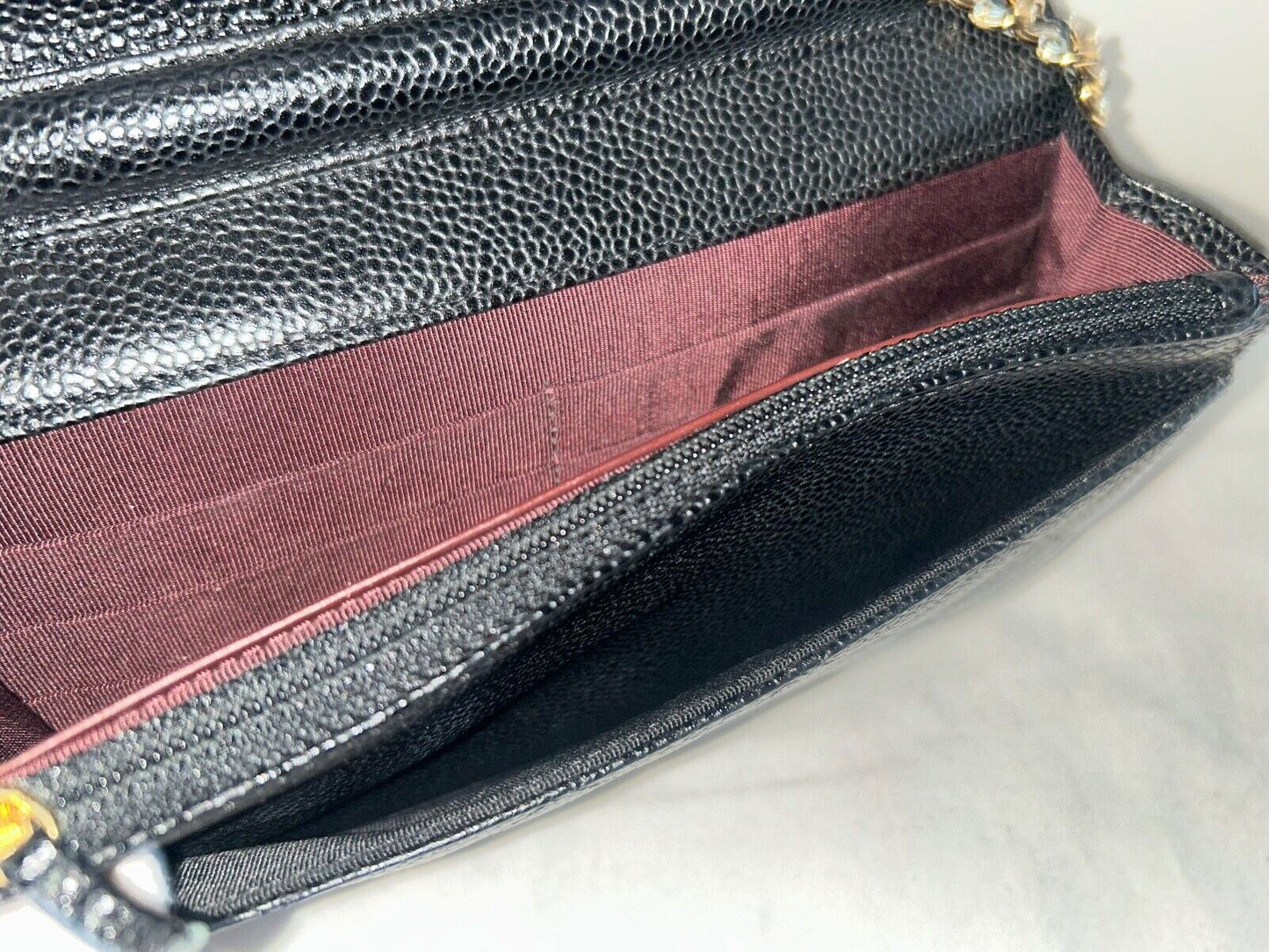 CHANEL Classic Caviar Quilted Wallet on Chain WOC Bag Black/Gold