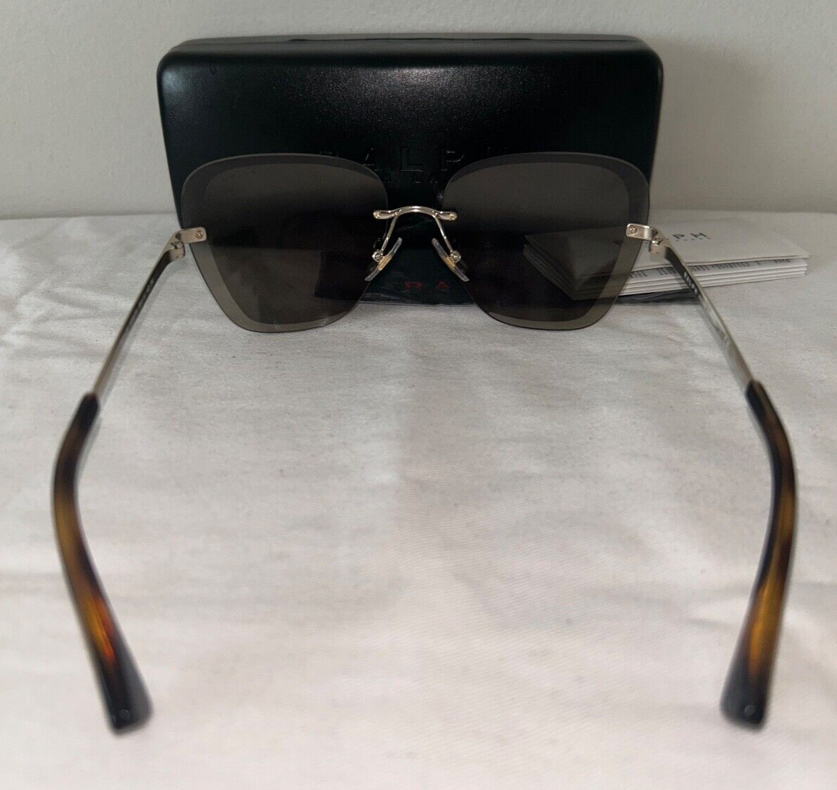 NEW! RALPH LAUREN RA4129 Butterfly Mirrored Sunglasses Light Gold Brown