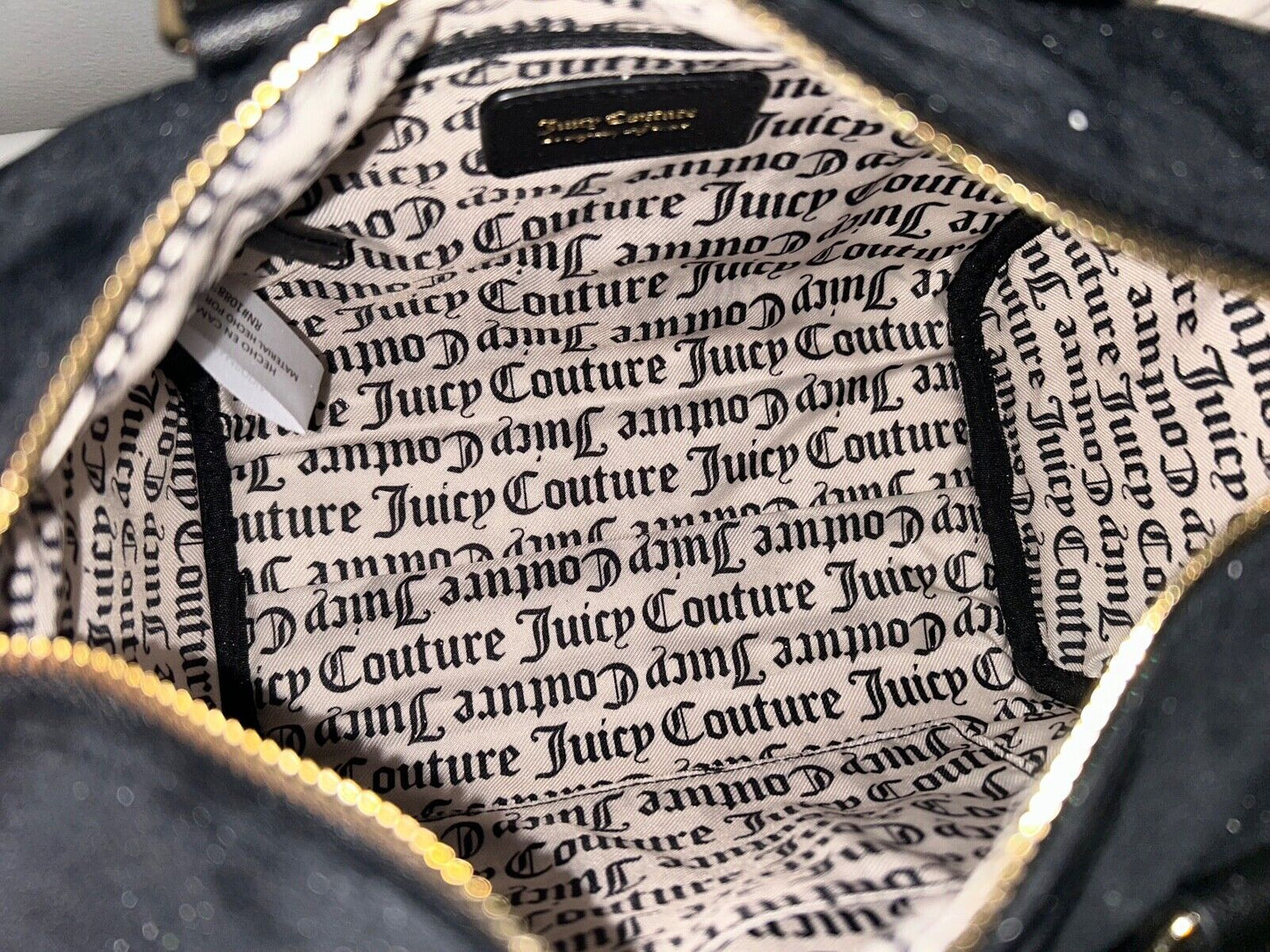 NEW! NWT JUICY COUTURE Velour Obsession Satchel Black Liquorice