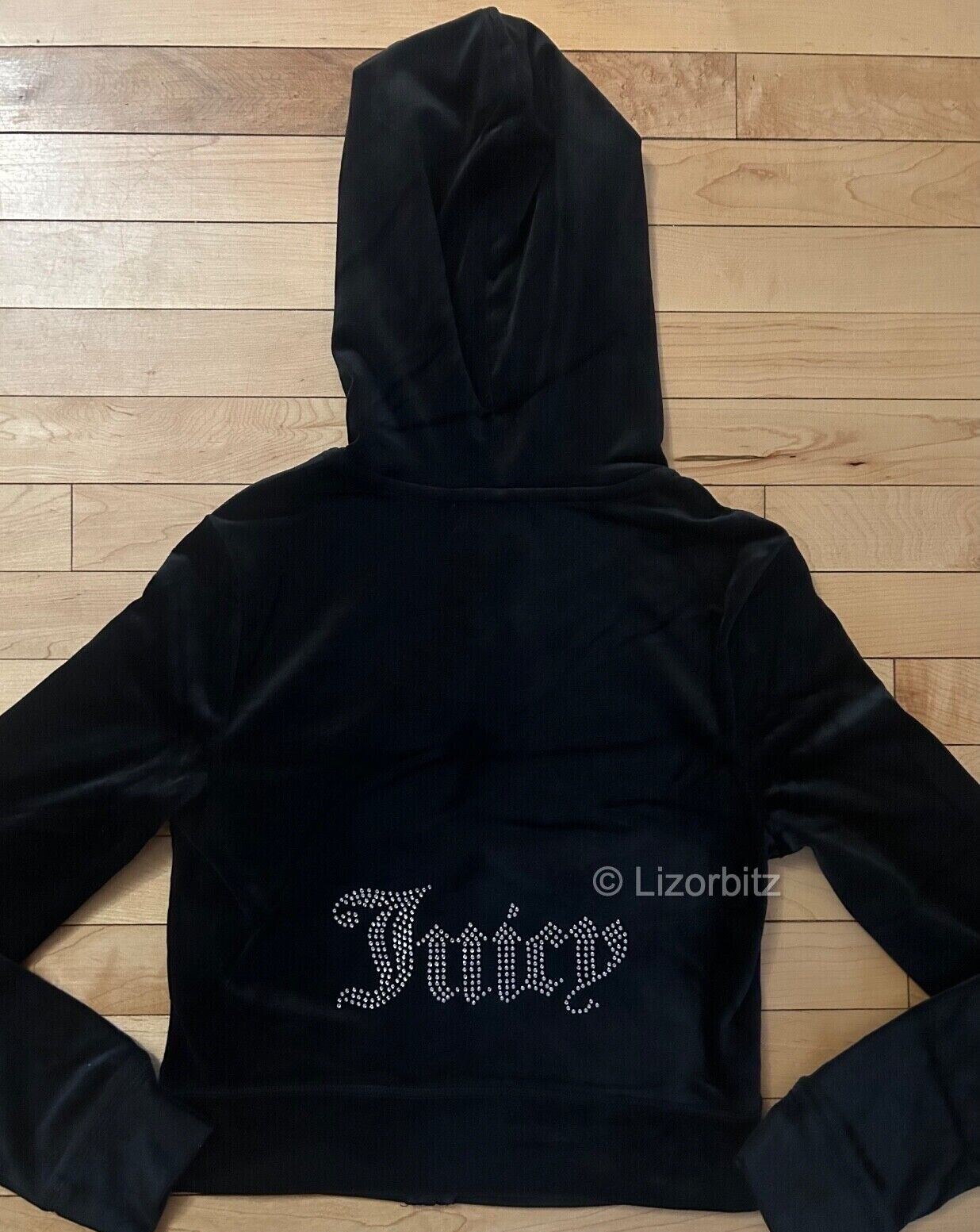 $199 NEW! NWT JUICY COUTURE Velour OG Bling Tracksuit Set Black Size S