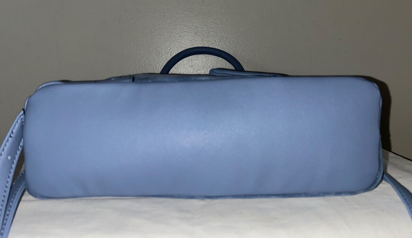 NEW! NWT JUICY COUTURE Heritage Velour Satchel Bag Black Slate Blue