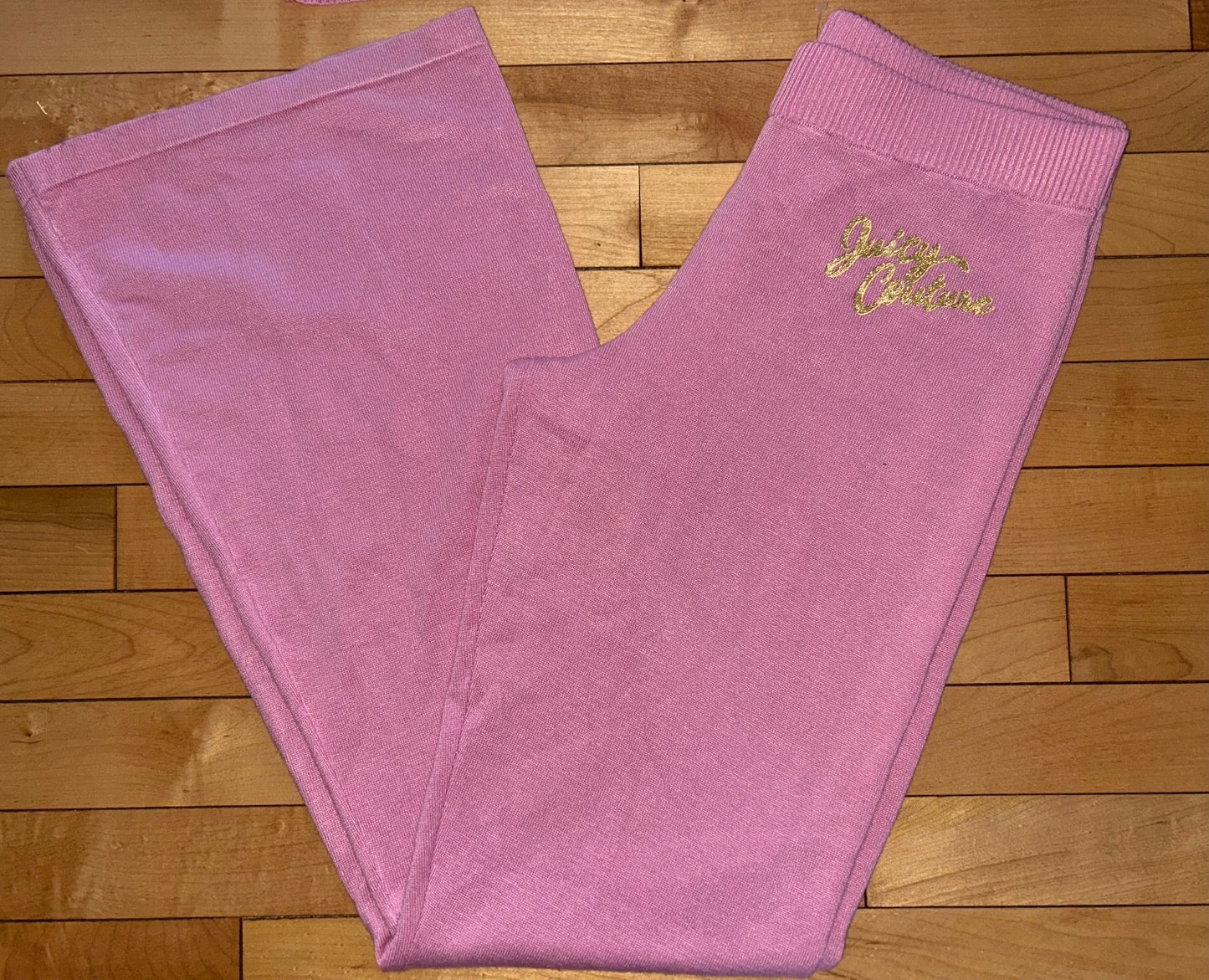 $199 NEW! JUICY COUTURE Juicy Logo Knit Tracksuit Hoodie & Pant Set Rose Size S