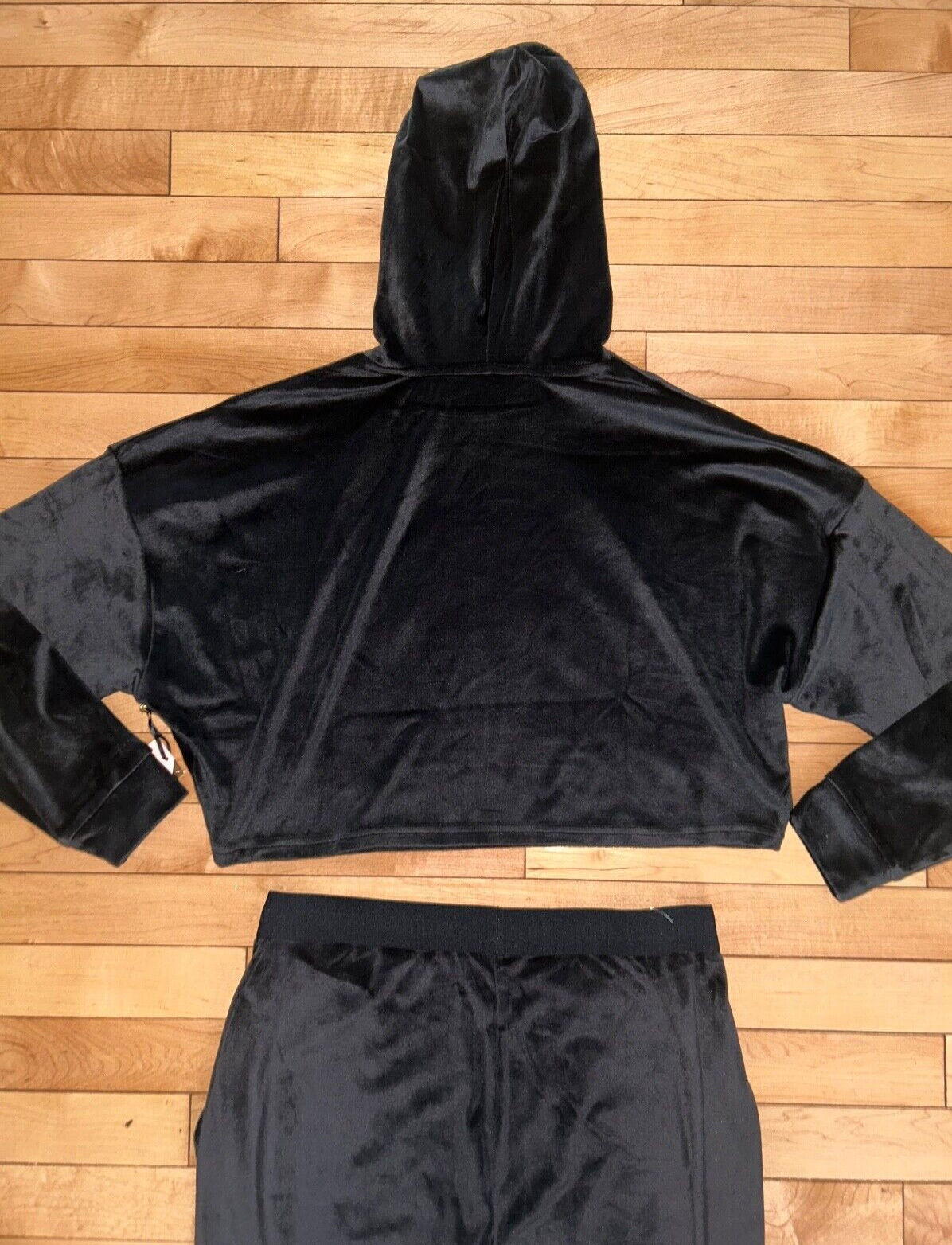 NEW! NWT JUICY COUTURE Velour Logo Hoodie & Pant Set Black Size S