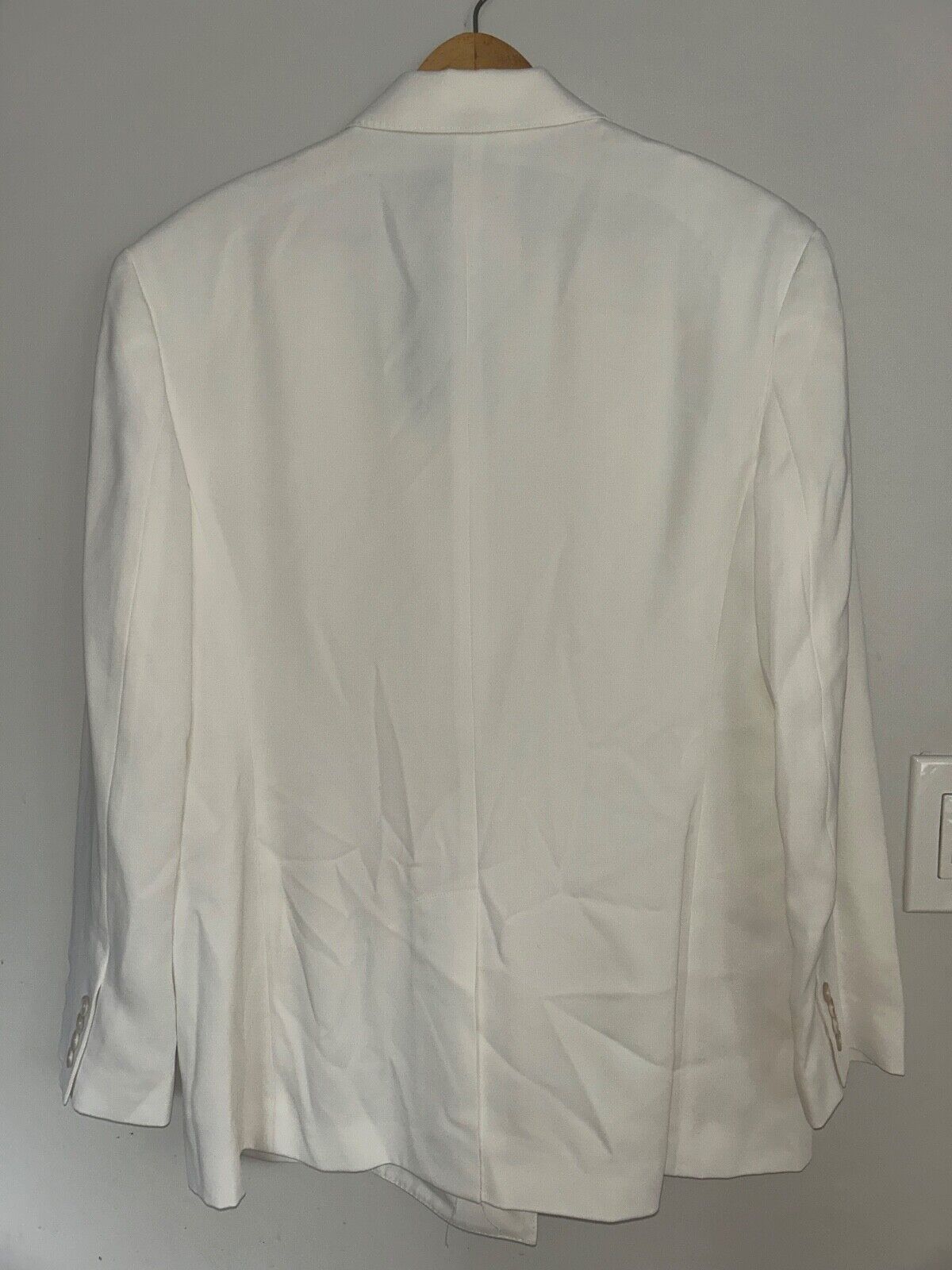 $ 698 NEW! NWT RALPH LAUREN Double-Breasted Satin Blazer Jacket White Size 10