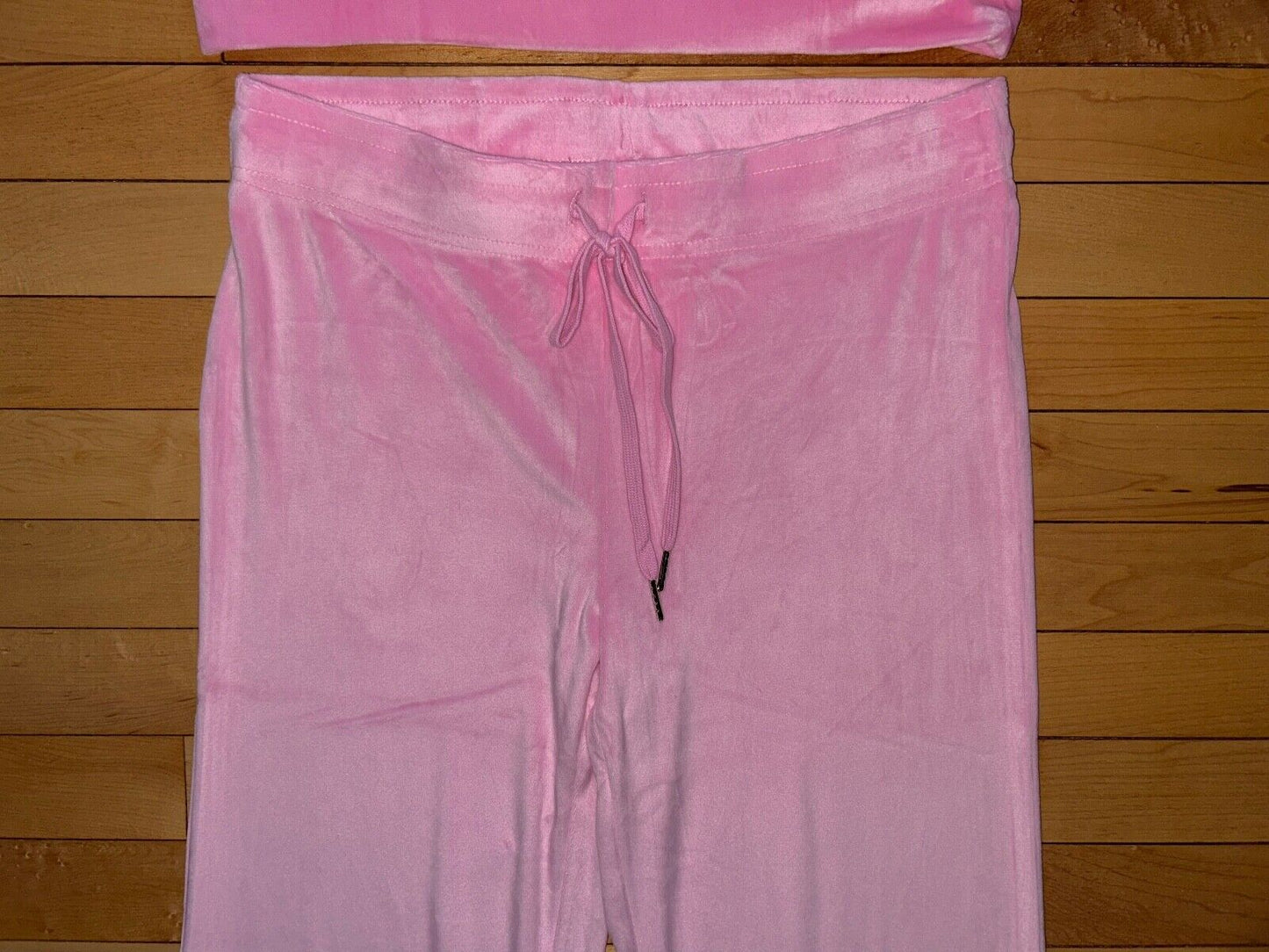 NEW! NWT JUICY COUTURE Velour OG Big Bling Hoodie & Pant Set Pink Status Size M