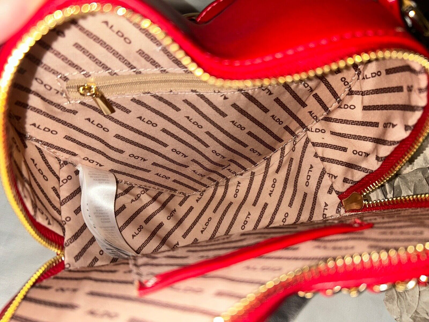 NEW! NWT ALDO Heart Crossbody / Backpack Bag Red/Gold
