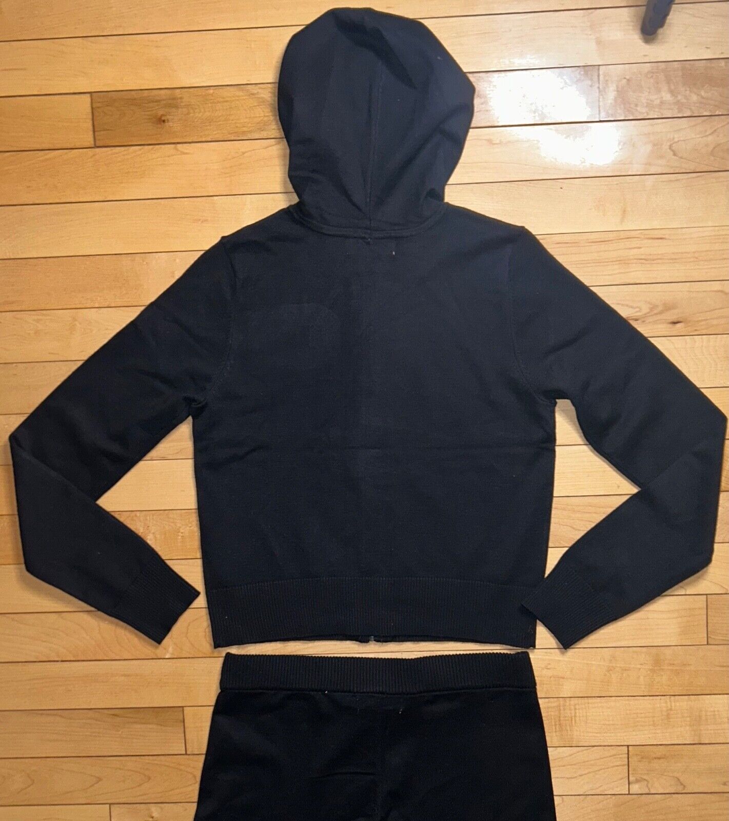 $199 NEW! JUICY COUTURE Bling Logo Knit Tracksuit Hoodie & Pant Set Black Size L