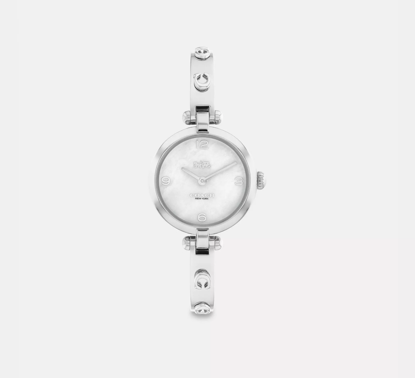 NEW ! NWT COACH Cary Mother-Of-Pearl Bracelet Watch Silver 26mm