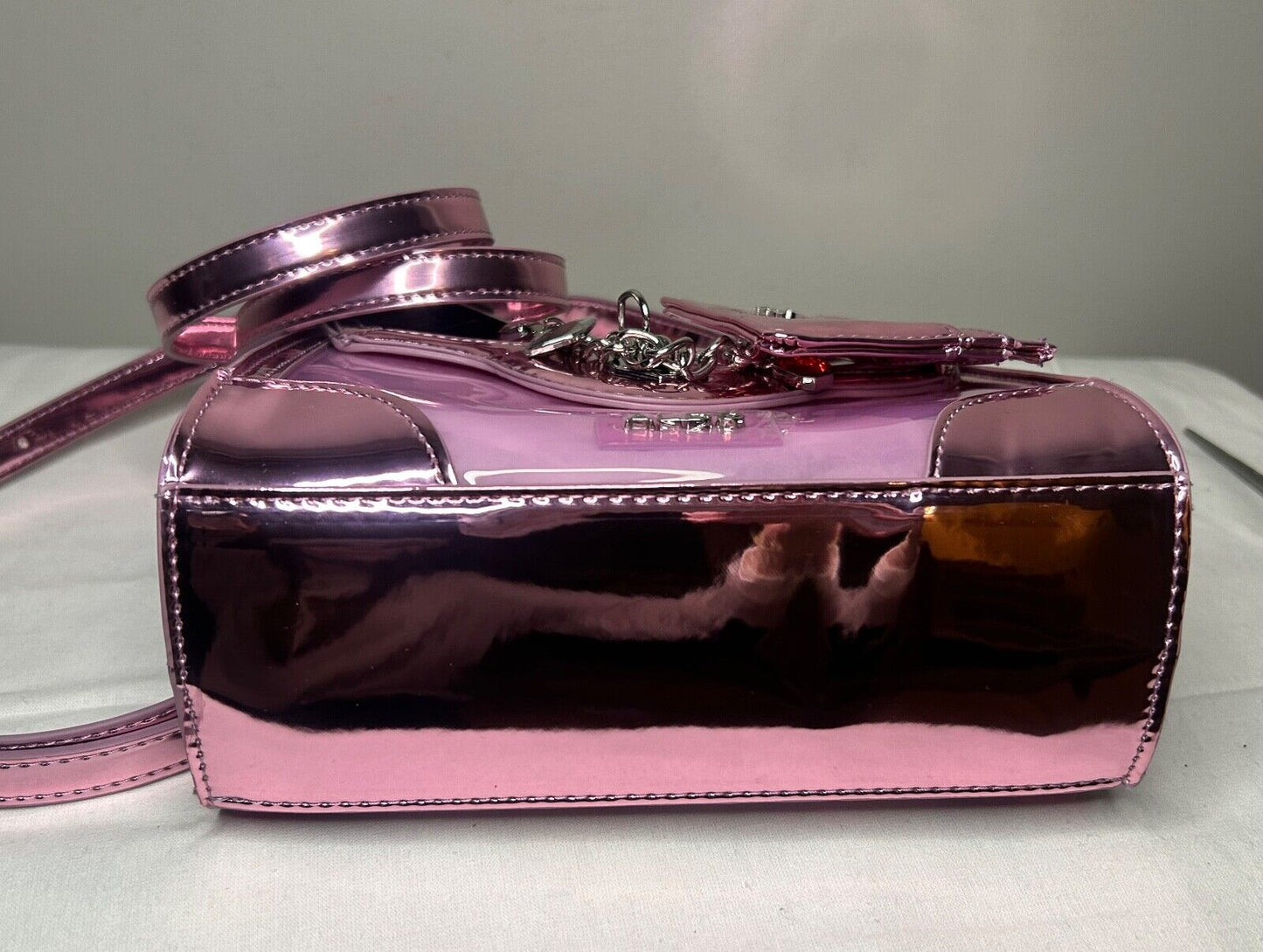 NEW! NWT ALDO Racquel Charm Metallic Pink Small Satchel Handbag