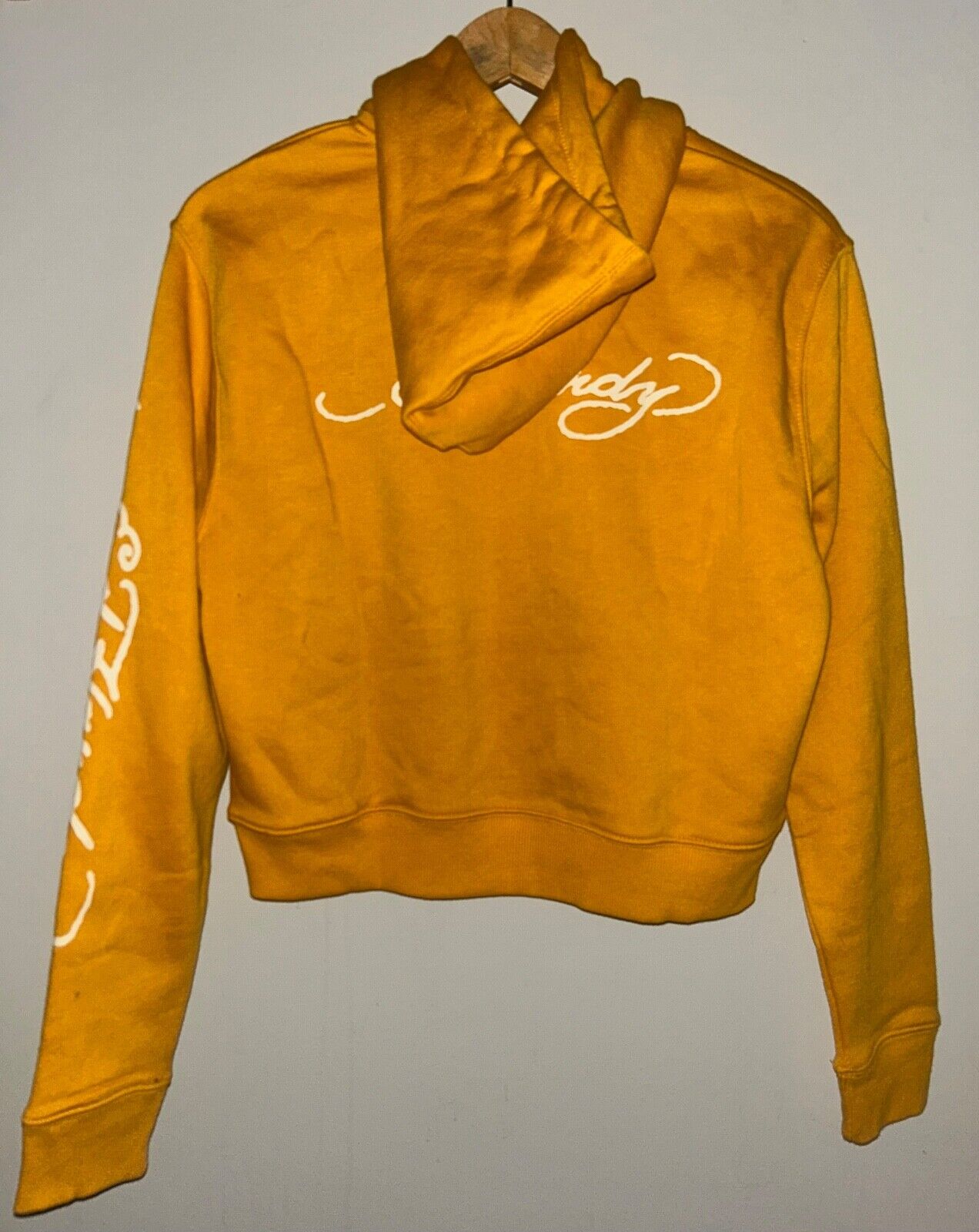 NEW! NWT ED HARDY Dragon Pullover Hoodie Sweatshirt in Marigold Size S