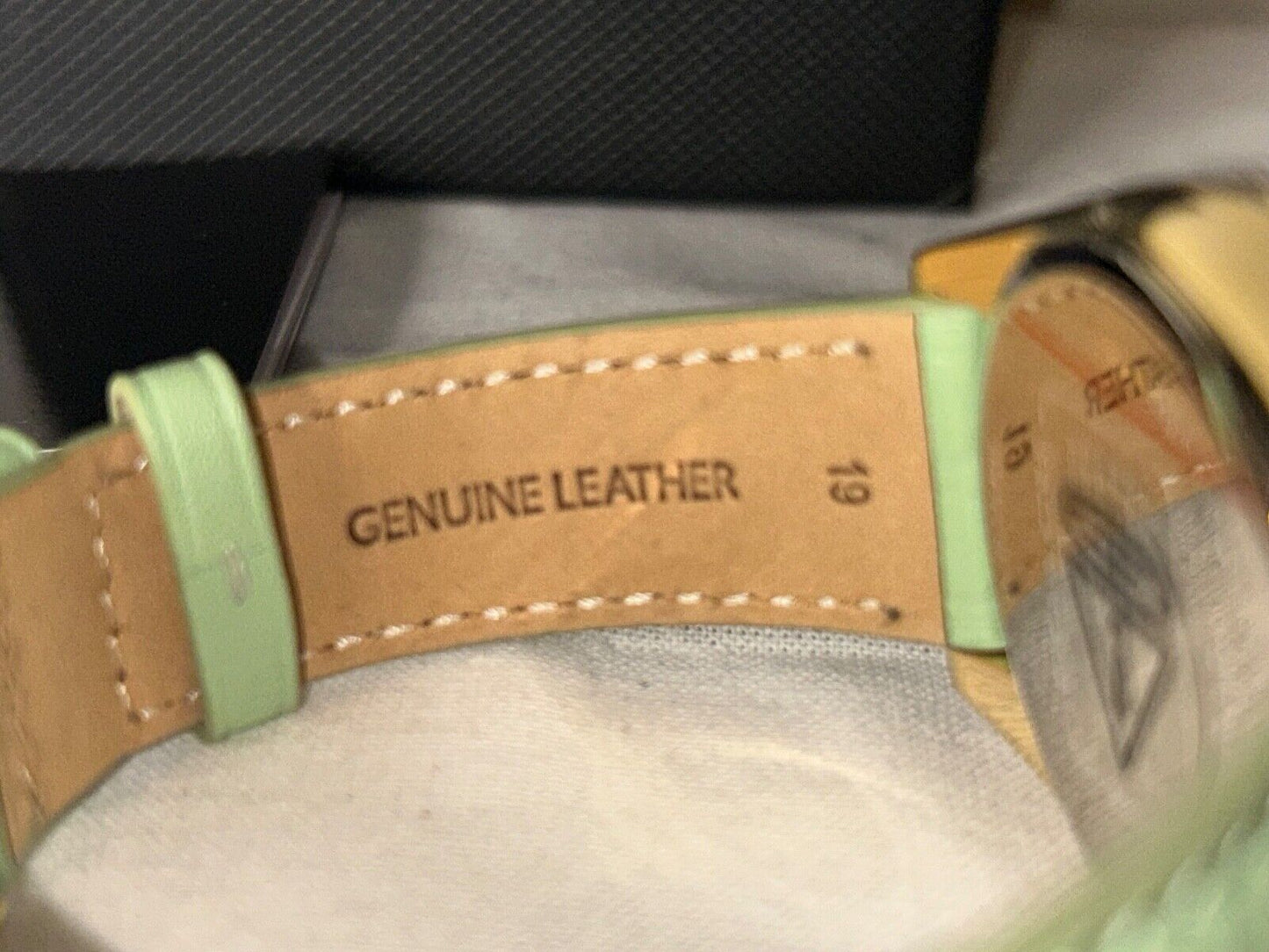 NEW ! NWT COACH Greyson Signature C Embossed Leather Watch Green