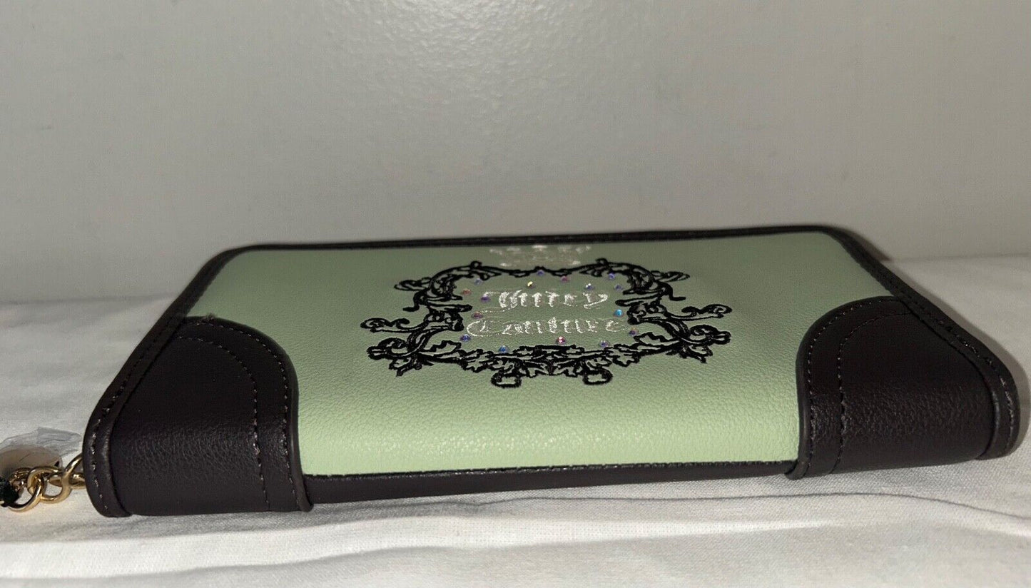 NEW! NWT JUICY COUTURE Heritage Zip Around Wallet Sage Green