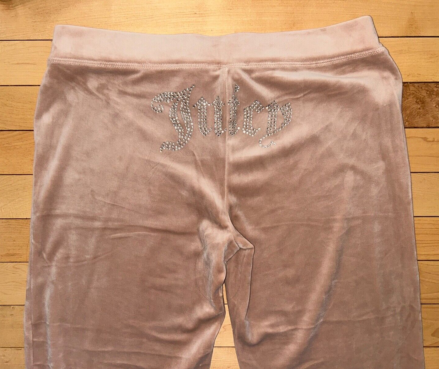 NEW! NWT JUICY COUTURE Velour OG Bling Tracksuit Hoodie & Pant Set Warm Taupe M