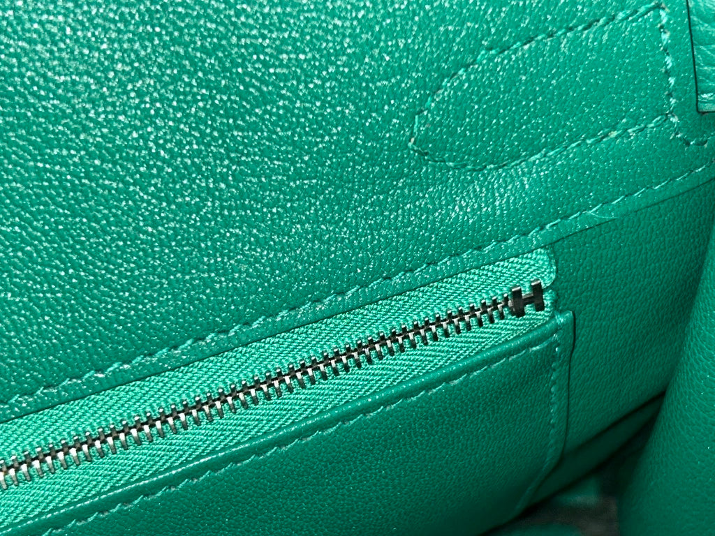 HERMÈS Birkin 30 Vert Vertigo Clemence Leather Palladium Hardware Bag