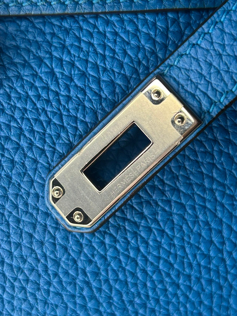 HERMÈS Kelly 25 Bleu Zanzibar Togo Leather Palladium Hardware