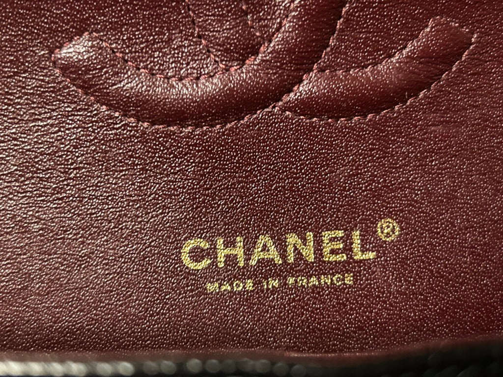 CHANEL Medium Classic Double Flap Caviar Quilted Handbag Black / Gold