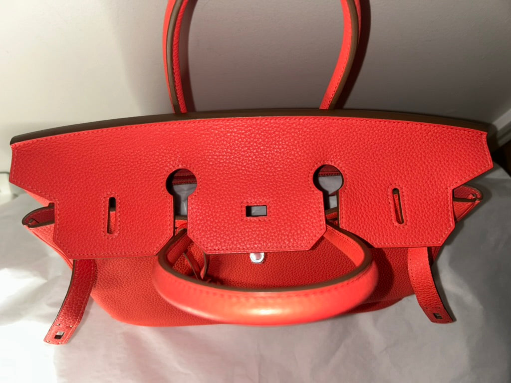 HERMÈS Birkin 35 Rose Jaipur Togo Leather Palladium Hardware Handbag