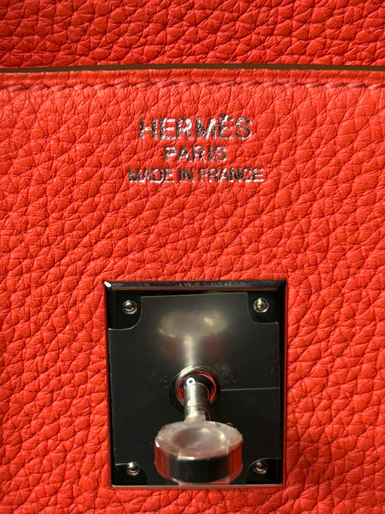 HERMÈS Birkin 35 Rose Jaipur Togo Leather Palladium Hardware Handbag