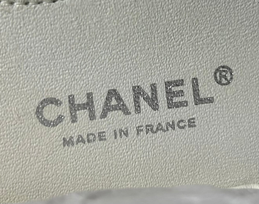 CHANEL Classic Medium Double Flap Caviar Quilted Handbag White