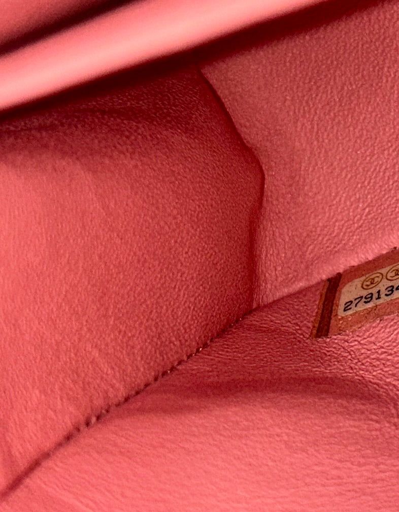 CHANEL Classic Small Double Flap Bag Quilted Lambskin Light Pink / Gold