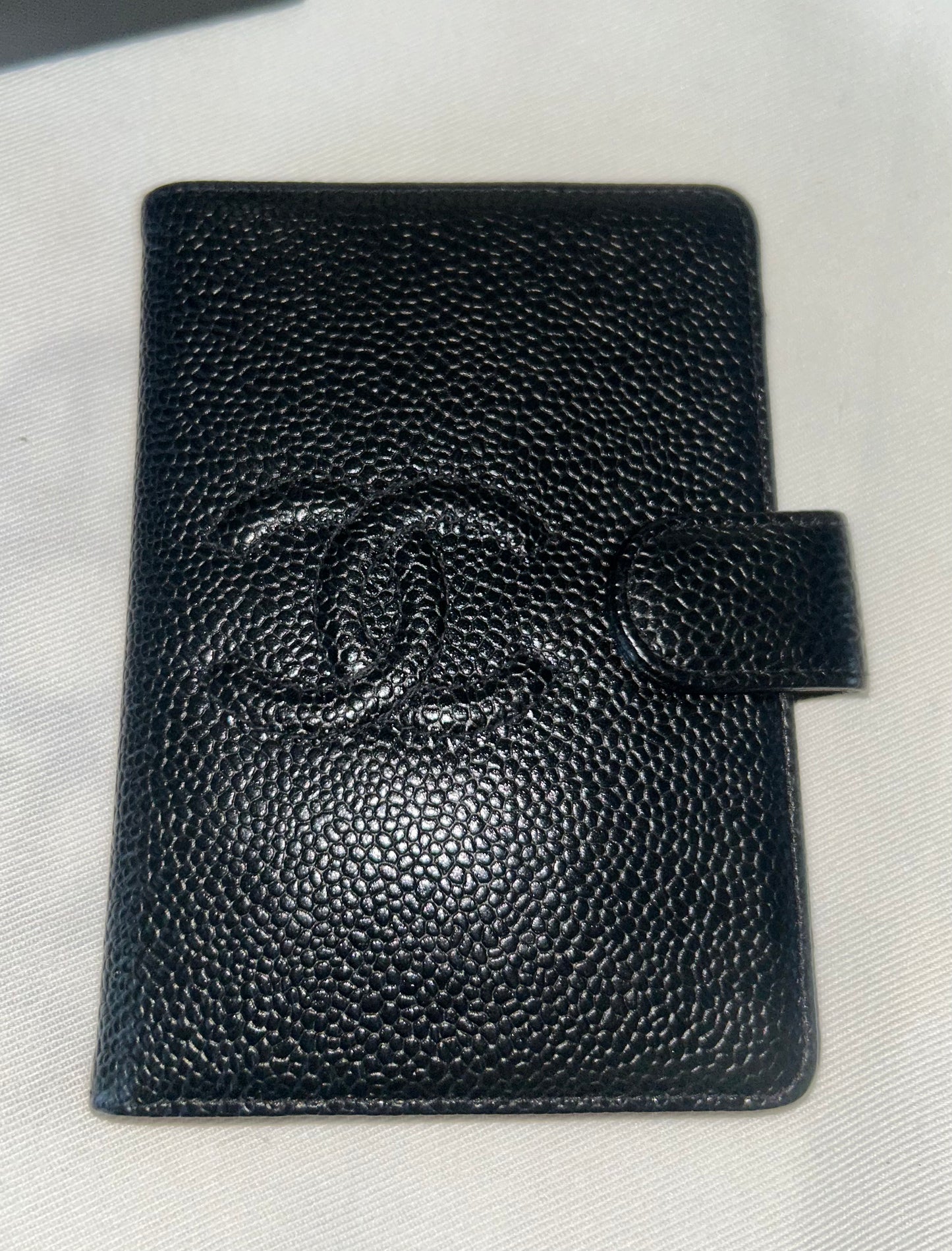 CHANEL Timeless CC Caviar Leather Note Pad Organizer Case Black