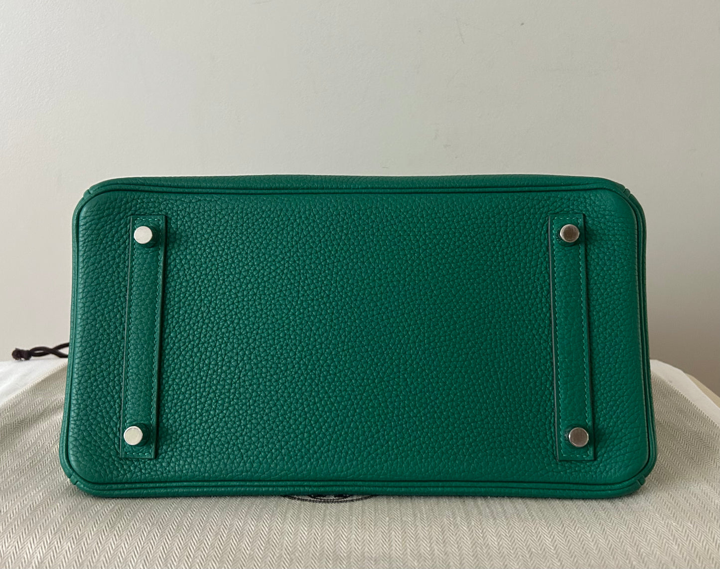 HERMÈS Birkin 30 Vert Vertigo Clemence Leather Palladium Hardware Bag