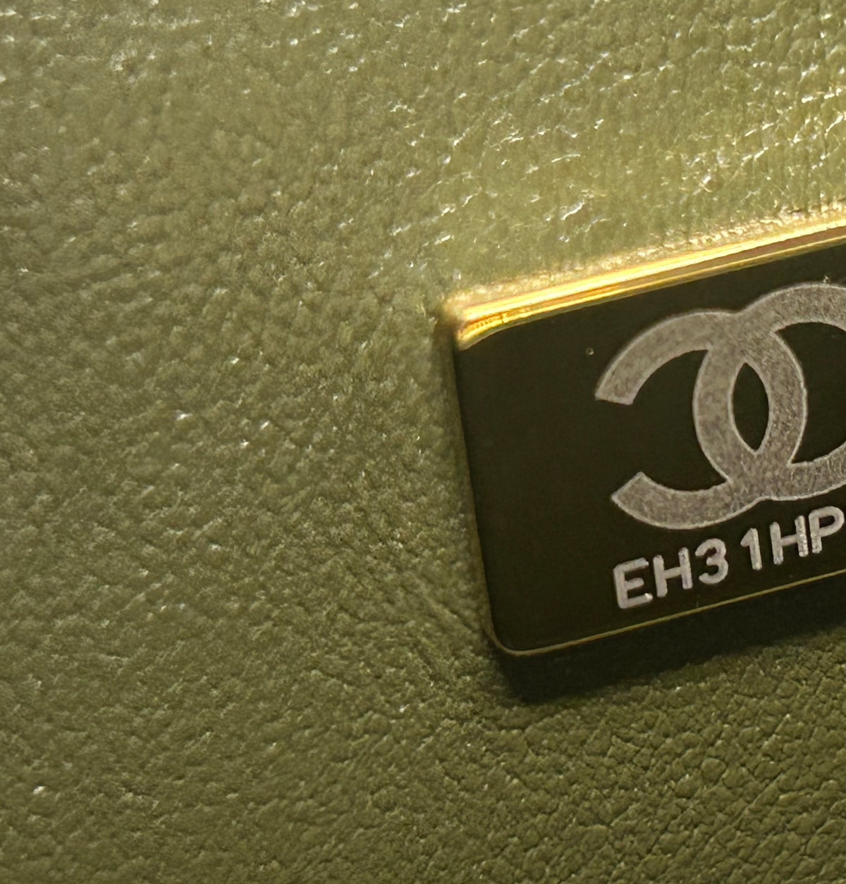 CHANEL Small Classic Double Flap Lambskin Quilted Handbag Olive / Gold Hardware