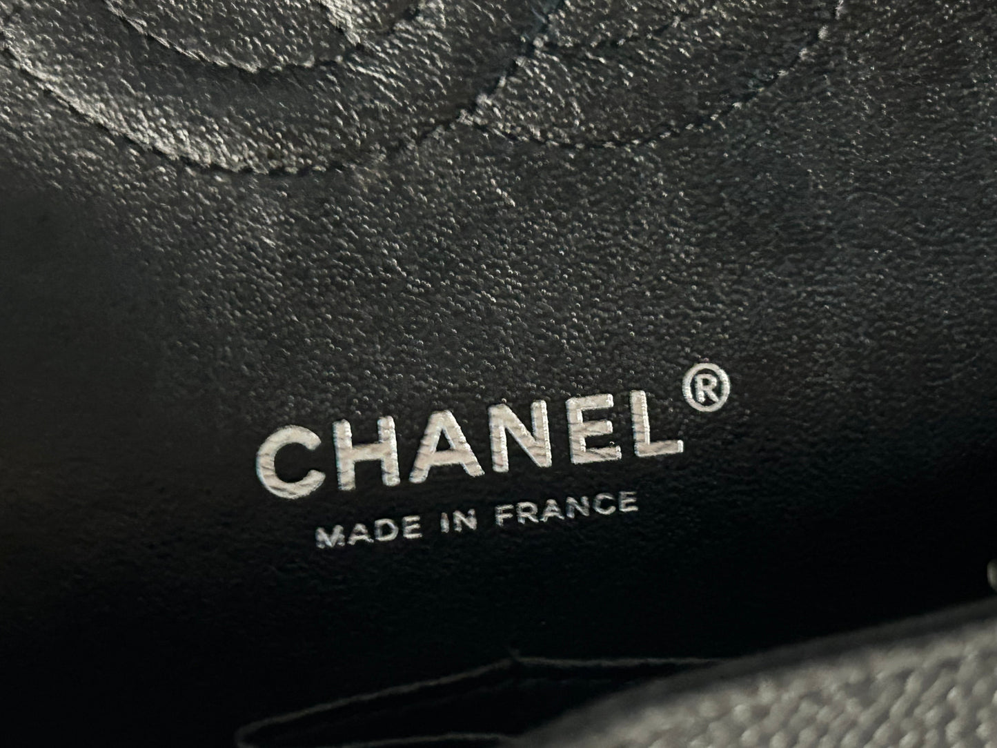 CHANEL Medium Classic Double Flap Caviar Quilted Handbag Black