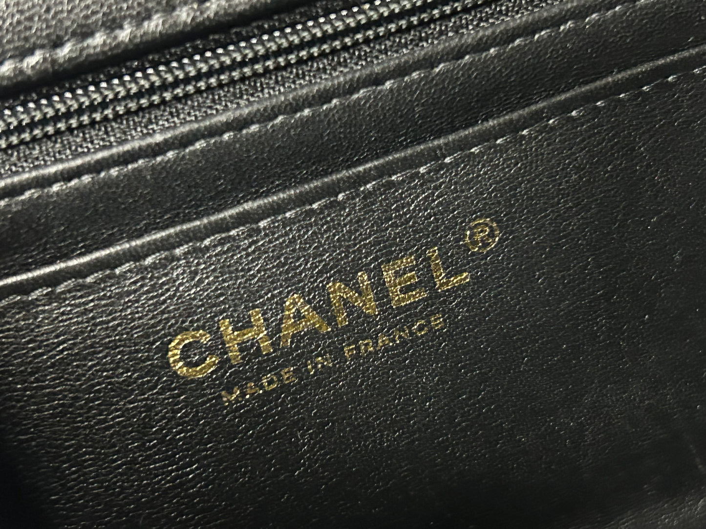CHANEL Mini Rectangular Flap Bag with Top Handle Quilted Lambskin Black