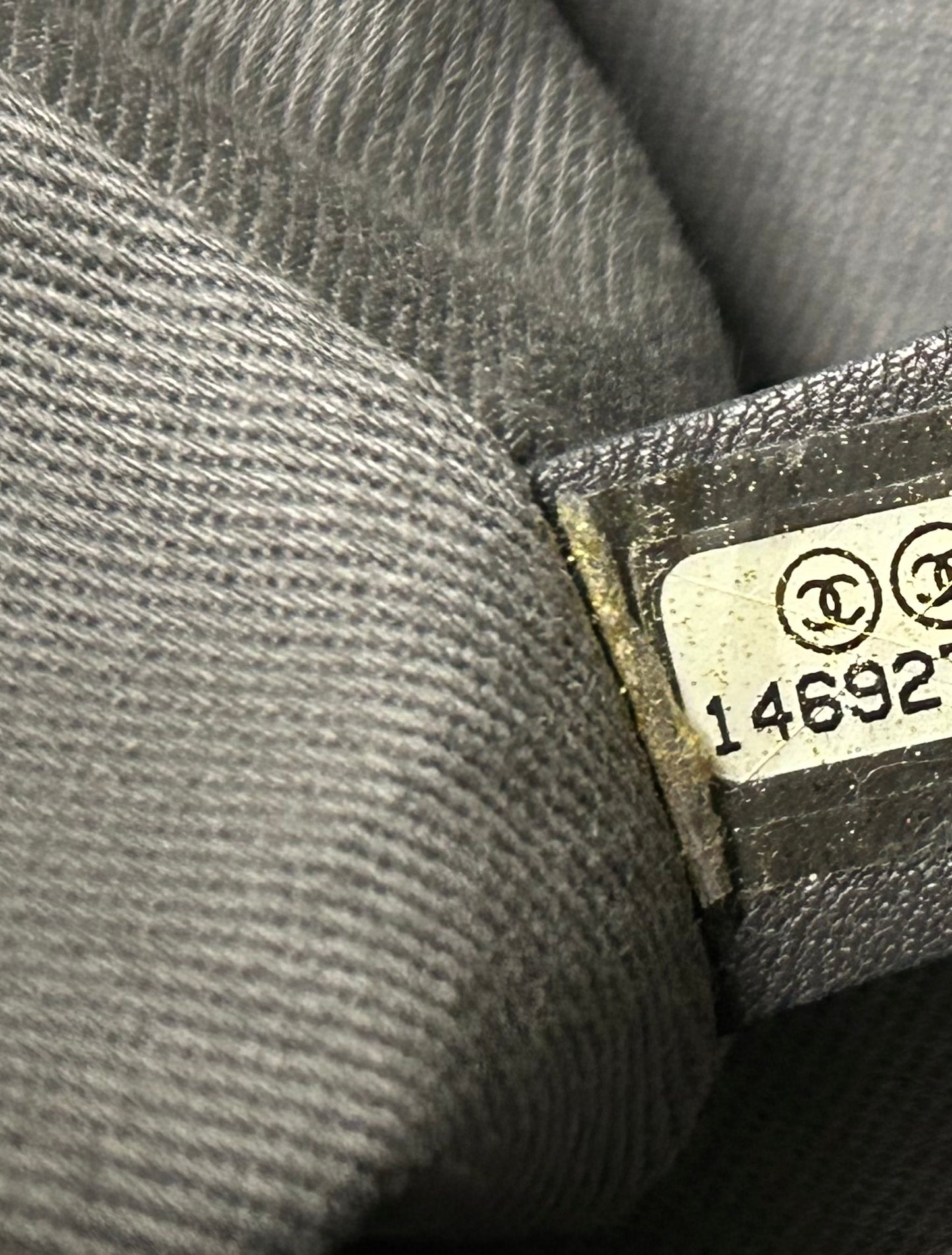 CHANEL Iridescent Calfskin Glint Large Flap Bag Charcoal Dark Grey