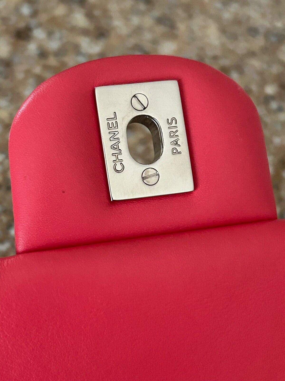 CHANEL Classic CC Quilted Flap Shoulder Bag Patent Leather Pink