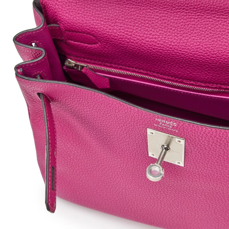 HERMES Kelly 28 Rose Pourpre Togo Palladium Hardware