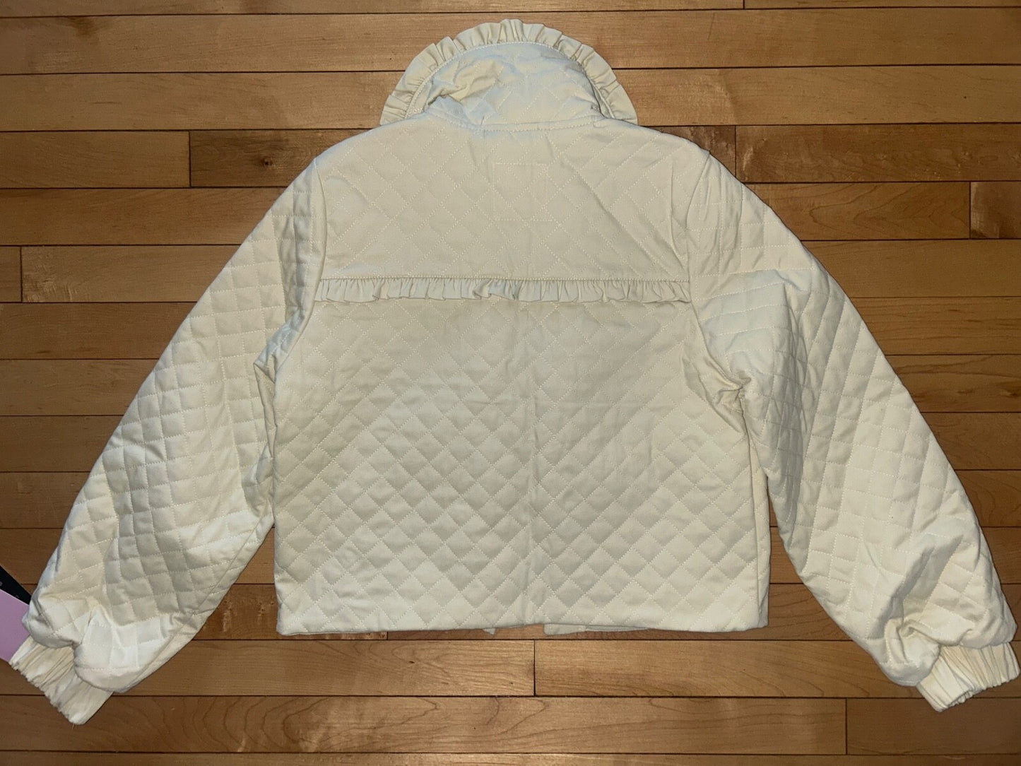 NEW! AVEC LES FILLES The Maura Bow-Tie Cotton Jacket in Stone Ivory Size S