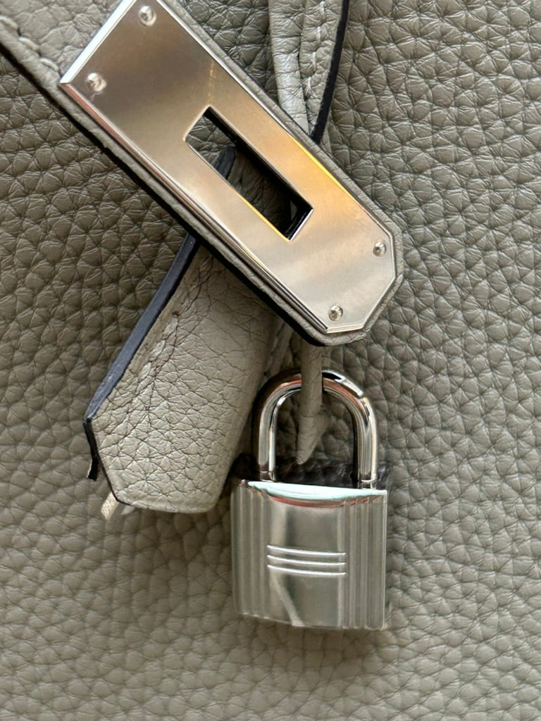 HERMÈS Birkin 35 Gris Tourterelle Clemence Palladium Hardware