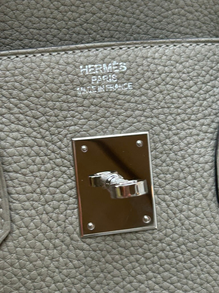 HERMÈS Birkin 35 Gris Tourterelle Clemence Palladium Hardware