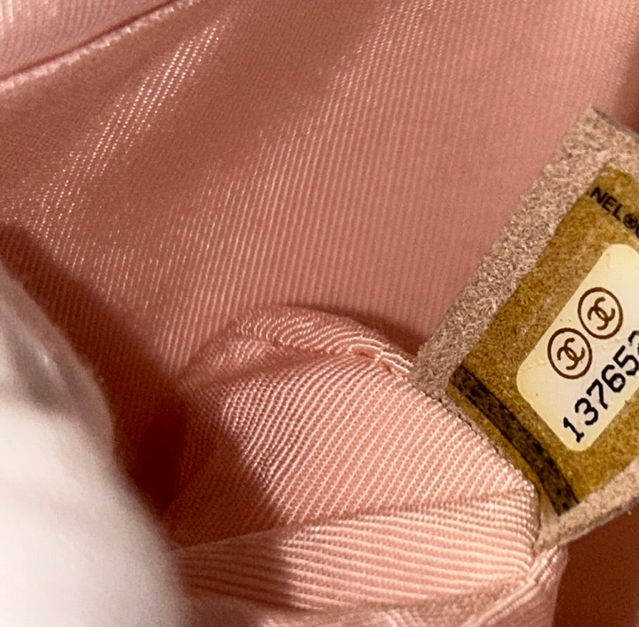 CHANEL Medium Classic Quilted Tweed Single Flap Bag Light Pink / Gold Hardware