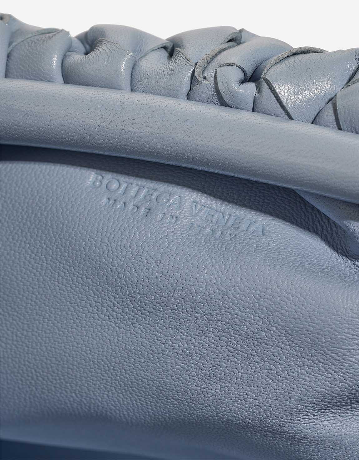 BOTTEGA VENETA Pouch Mini Crossbody Bag Woven Lambskin Leather Light Blue