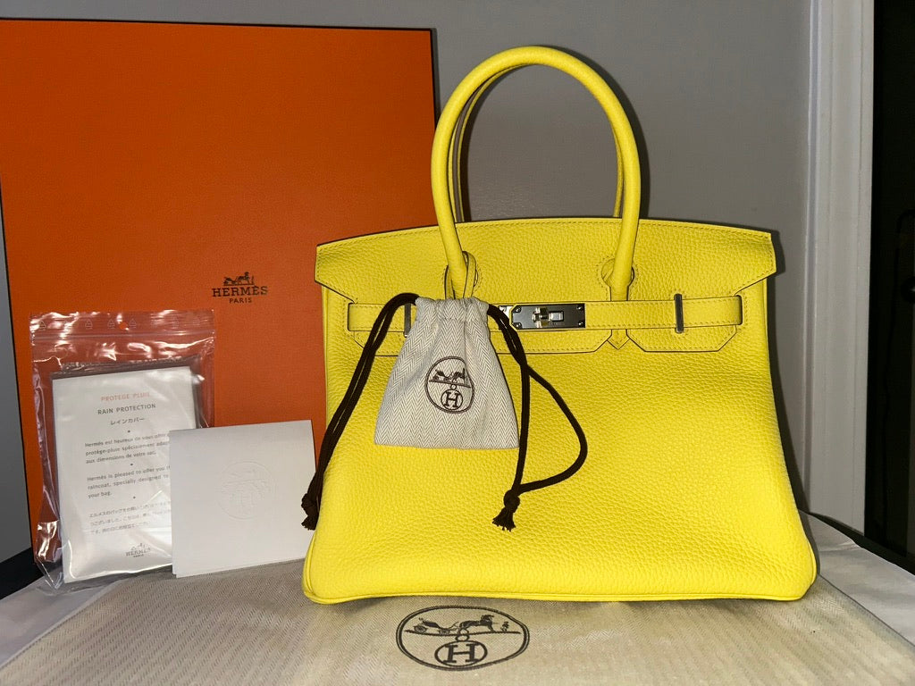 HERMÈS Birkin 30 Lime Clemence Palladium Hardware *2022*