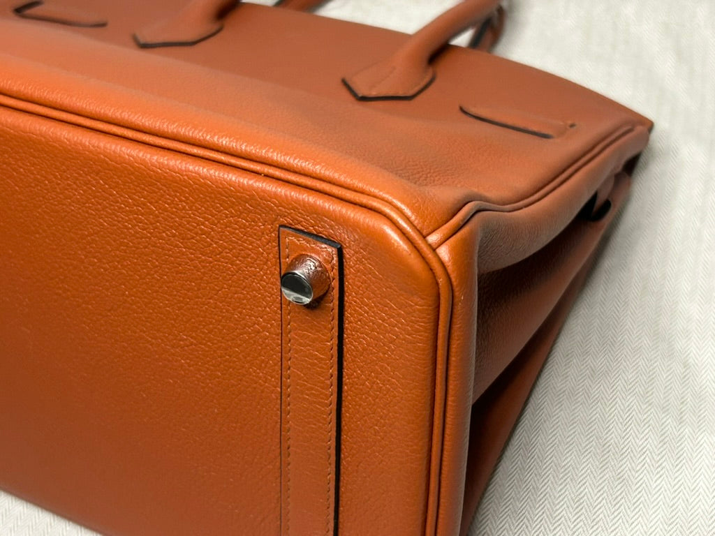 HERMÈS Birkin 30 Cuivre Brown Novillo Leather Palladium Hardware