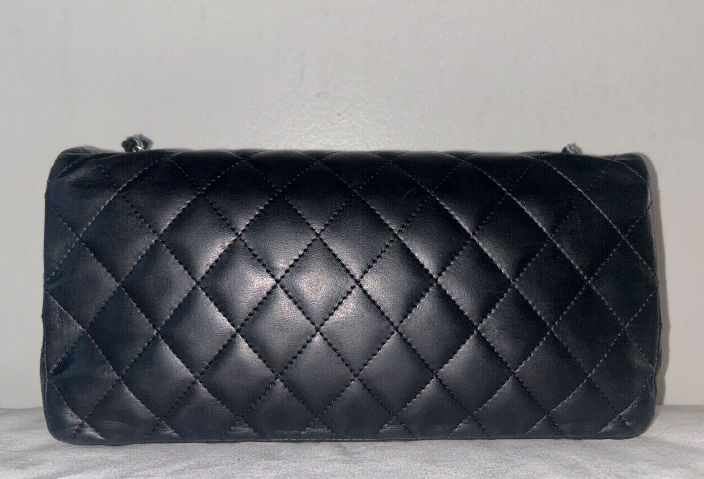 CHANEL Classic CC East West Quilted Lambskin Shoulder Bag Black