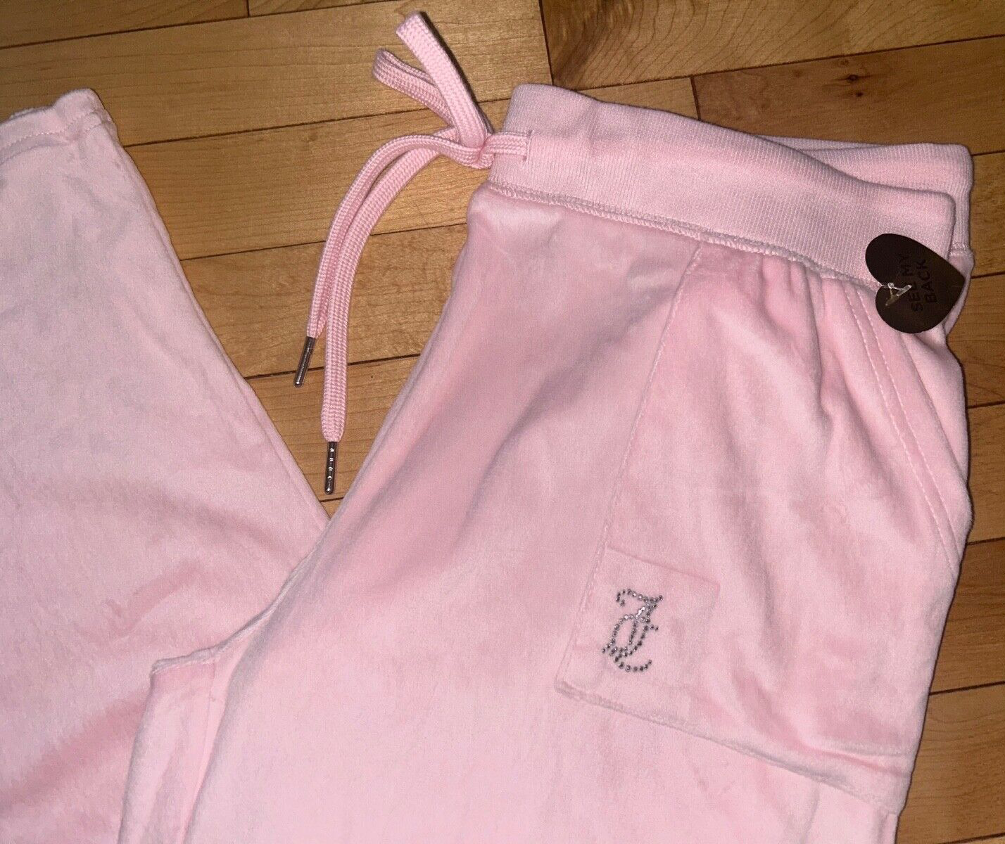 NEW ! NWT JUICY COUTURE Velour OG Big Bling Sweatpants in Lola Pink Size XL